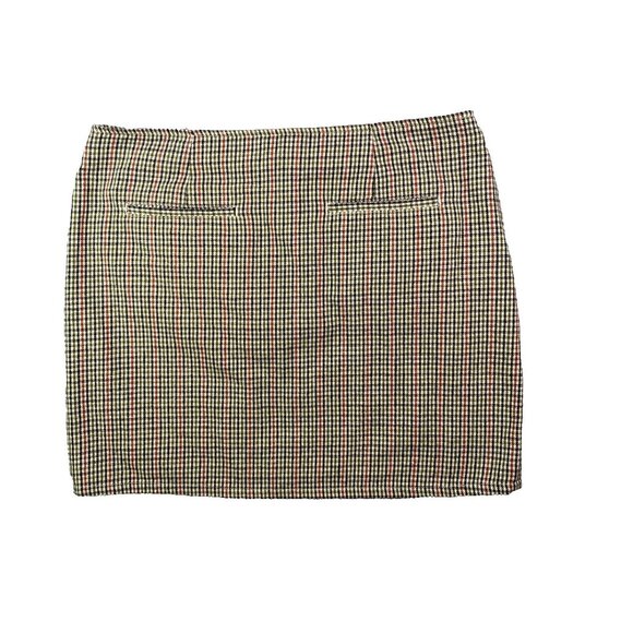 Tommy Hilfiger Mini Skirt Womens Size 12 Brown Red Checkered Sexy Cute Party NWT - Picture 9 of 14